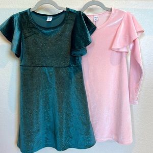 2 Harper Canyon sparkly party dresses - green and pink - size 5
